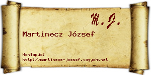 Martinecz József névjegykártya